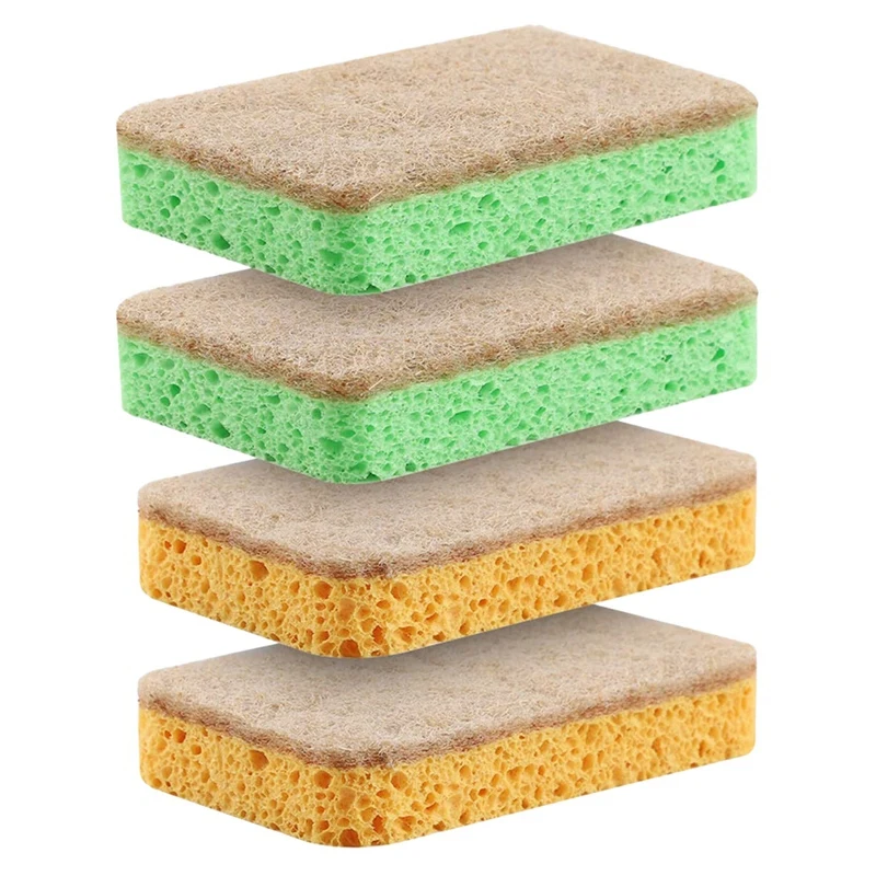 

Set of 10 Scratch Resistant Natural Cellulose Cleaning Sponges, Double Sided Multipurpose Cleaning Sponges for Kitchen