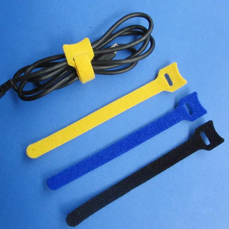 

10Pcs Random Color 150*12mm T-Shaped Cable Computer Cable Wire C For Television, Binding Tie Network Game Belt