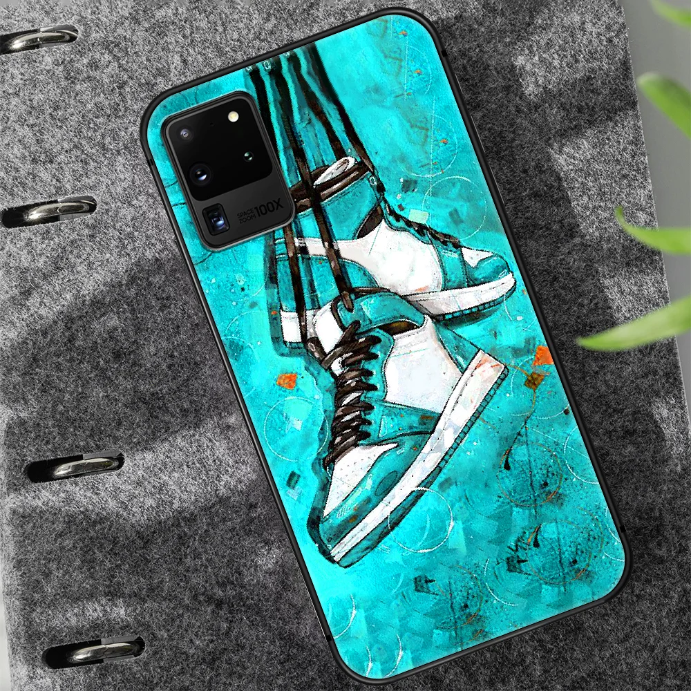 

Art sneakers shoe Phone Case Cover Hull For Samsung Galaxy S 7 8 9 10 e 20 FE edge uitra plus Note 9 10 20 black Waterproof