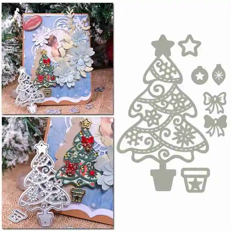 

Christmas Tree Metal Cutting Dies for Craft Scrapbooking Embossing Stencil DIY Die Cut Card Decoration 2020 New