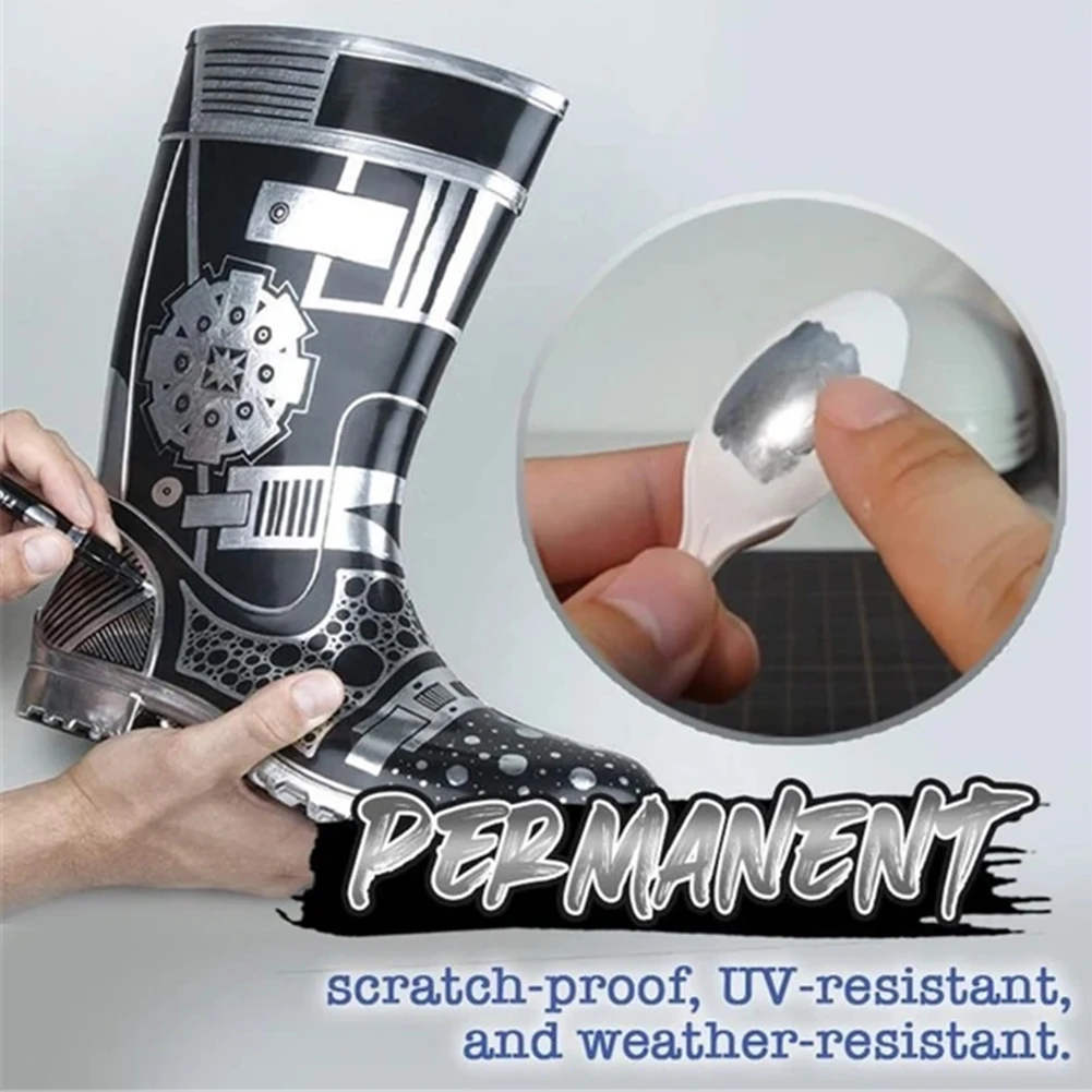 

Liquid Mirror Chrome Marker Silver Student Reflective Graffiti Pen Marker Weather Resistance Paint Accessories