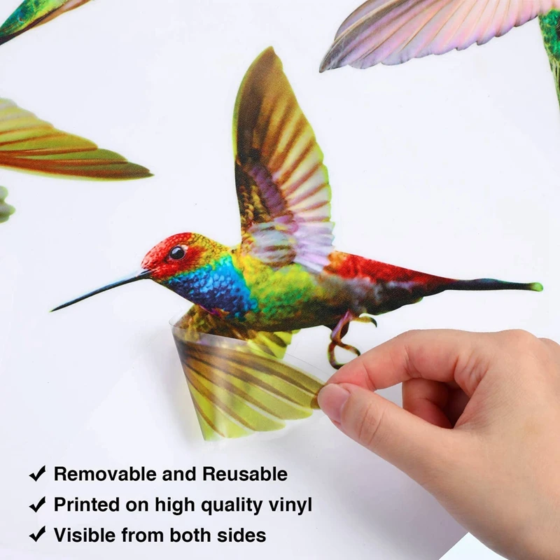 

6 Pcs Lrge Size Bird Window Clings Anti-Collision Window Clings Decals to Prevent Bird Strikes on Window Glass