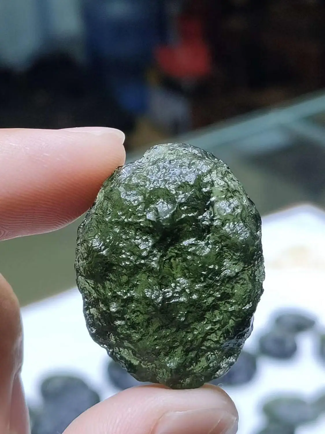 

10-13g green Moldavite Czech Meteorite Impact Glass Natural Rough Stone Crystal Energy Stone 1pc