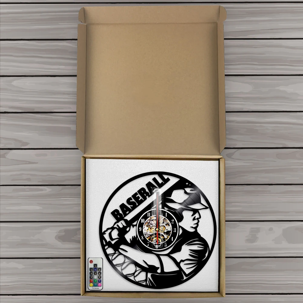 Настенные часы с фигурой бейсбола 3d ручной работы художественный