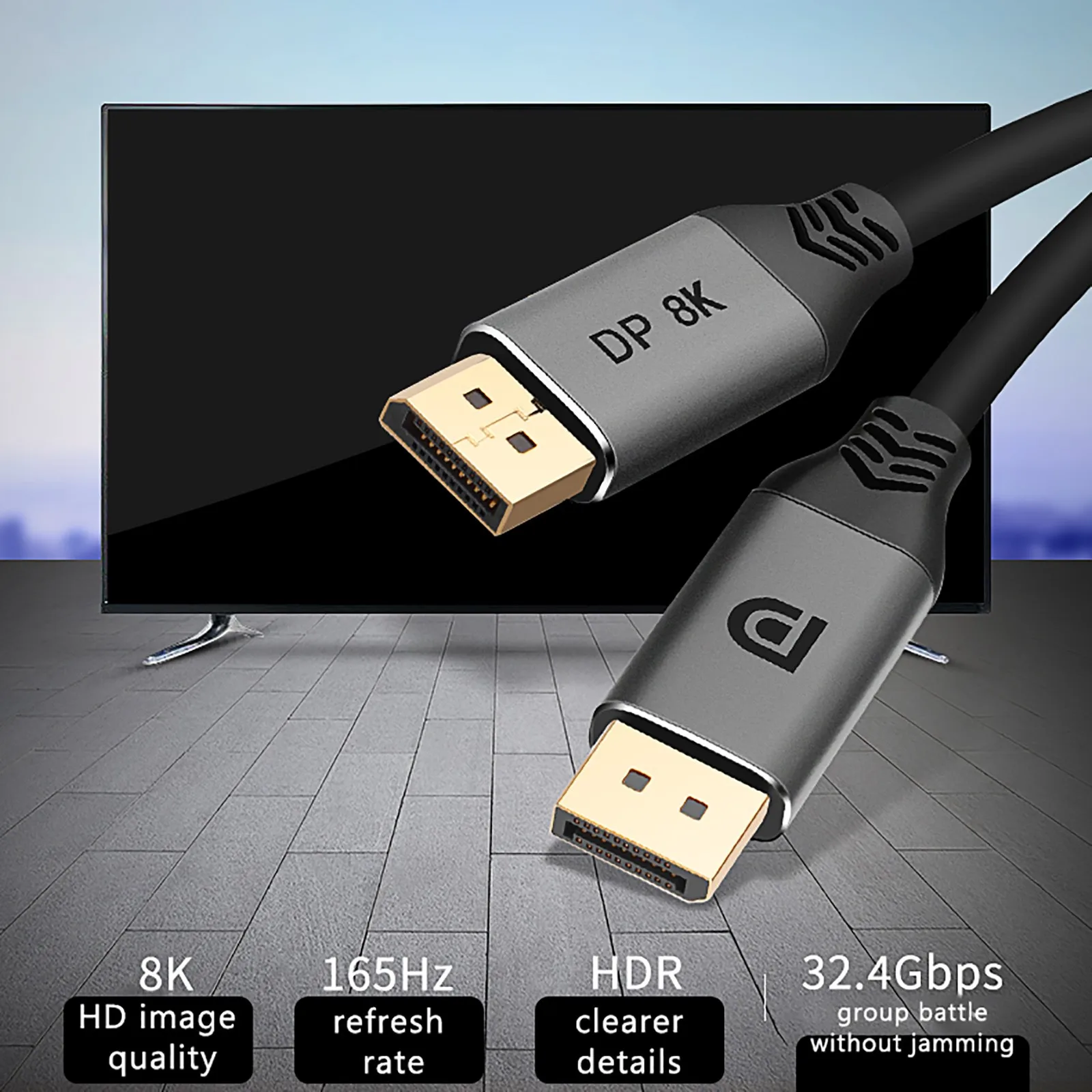 

Hd 8k из нержавеющей стали с двумя головками Dp с двумя штекерами подключение к компьютеру кабель адаптера компьютера кабели инструменты для н...