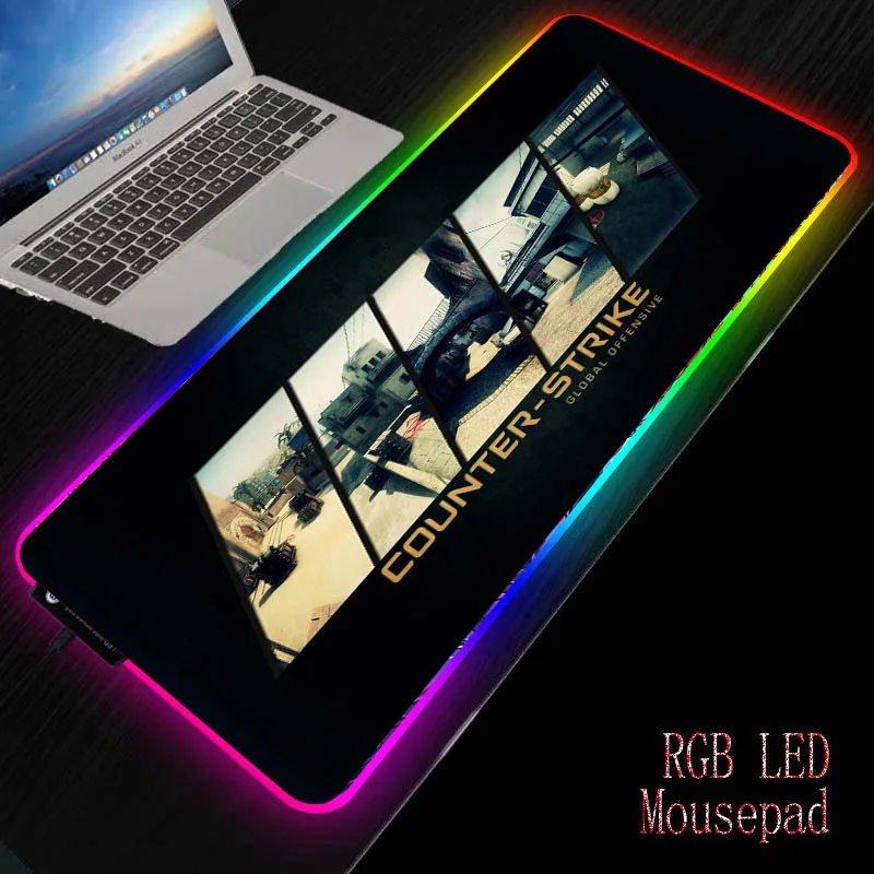 

MRGBEST CSGO GO Large LED RGB Lighting Gaming Mousepad XXL Gamer Mat Grande Mouse Pad Cs Go Dropshipping Beast for PC Computer