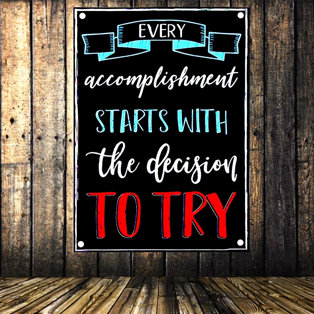 

Thoughts Motivational Classroom Poster Modern Canvas Prints Wall Art Paintings Ready to Hang for Office Living Room Home Decor H
