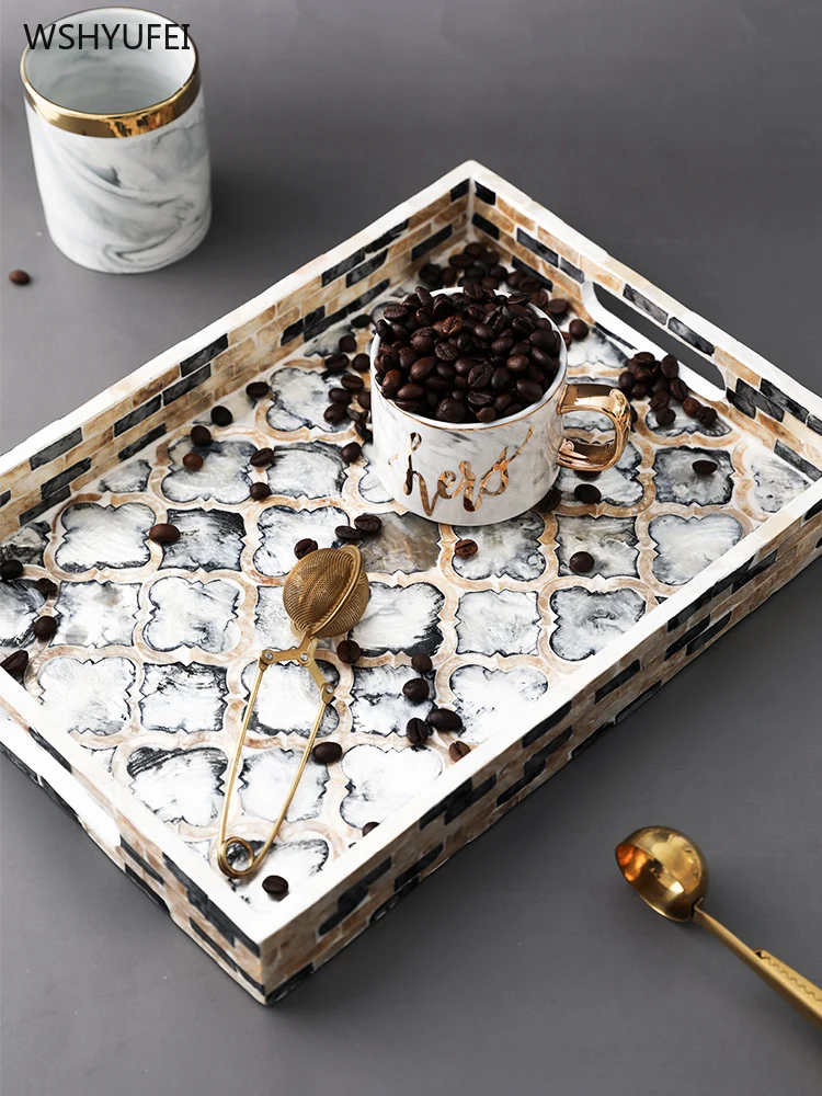 

Creative handmade color shell fruit tray storage tray tea tray decoration pendulum tea table cosmetics jewelry storage tray