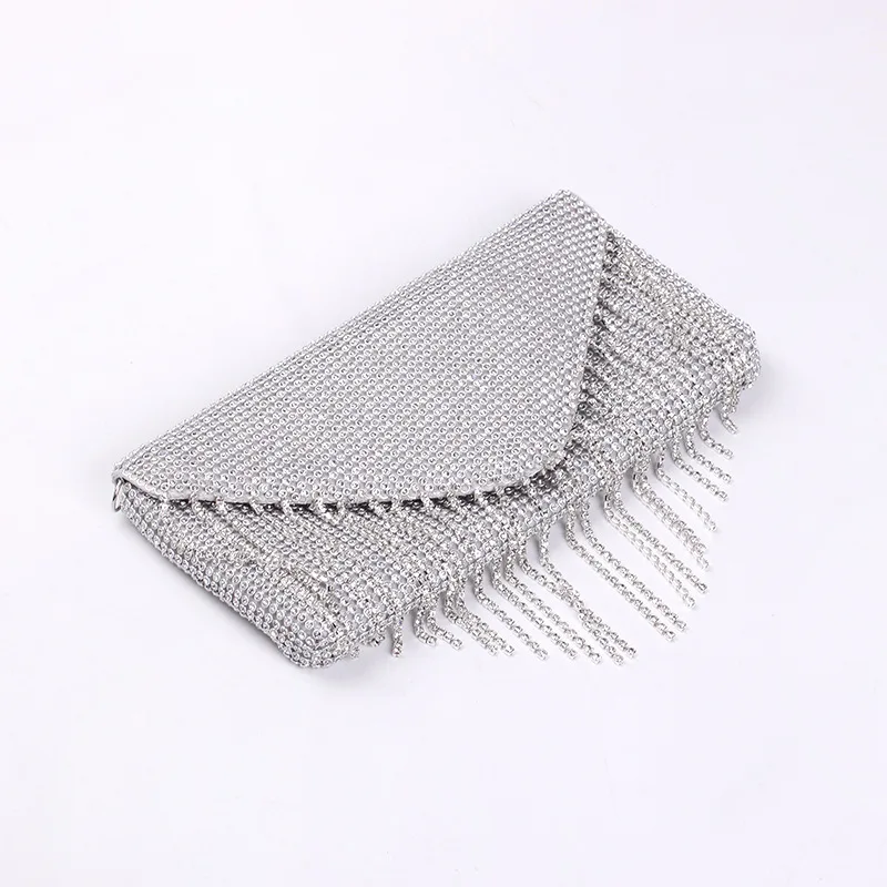 

Classic Design Tassel Chain Dinner Bag Luxury Diamond-studded Banquet Evening Bag Bridal Dress Clutch Bag Envelope Clutch Bag