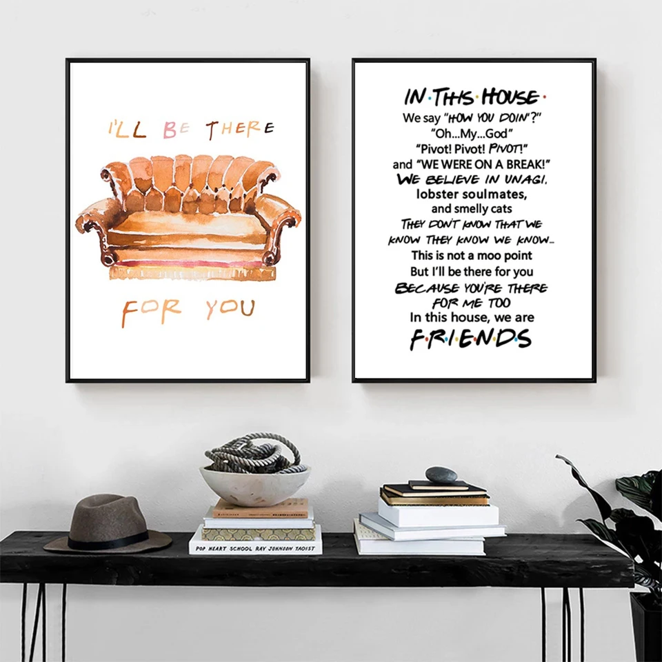 

Classic TV Show Friends Funny Quotes Posters Central Perk Couch Wall Art Nordic Paintings on Canvas Prints Pictures Room Decor