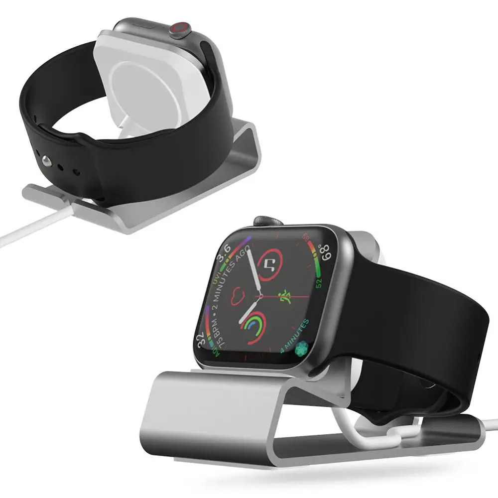 Алюминиевая Подставка для Apple Watch Series 1/2/3/4 ночная подставка Встроенный держатель