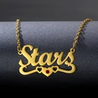 Нержавеющая сталь пользовательских персонализированные имя ожерелья для женщин по индивидуальному заказу в стиле хип-хоп с надписью Heart Diamond Кулон-табличка с именем ювелирные изделия
