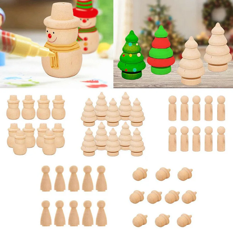 

10 шт деревянные куклы ремесленные украшения Ручная роспись украшения декоративные деревянные куклы для детей студентов поделки своими рук...