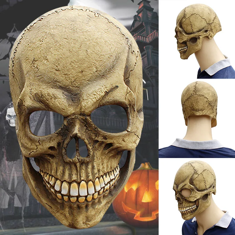 

Страшный череп на всю голову маска Хэллоуин косплевечерние Вечеринка Реквизит из страшного латекса Новинка YH-17