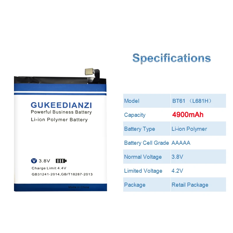 GUKEEDIANZI 3,85 V 4900mAh BT61 для L версии M3 Note/L681/L681H/L681C/L681M/L681Q батарея+ внешний аккумулятор
