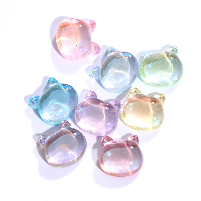 

20Pcs/Pack 8MM Aurora Little Bear Phones Patches Nail Parts Rhinestone Flatback Nails Gems Glitter Sequins Crystal Appliques