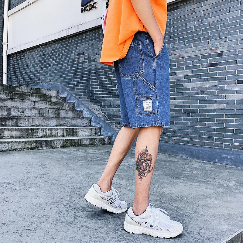 Solid Hole Knee Length Shorts Jeans Casual Fashion Men Short Denim Slim Homme Big Size | Мужская одежда