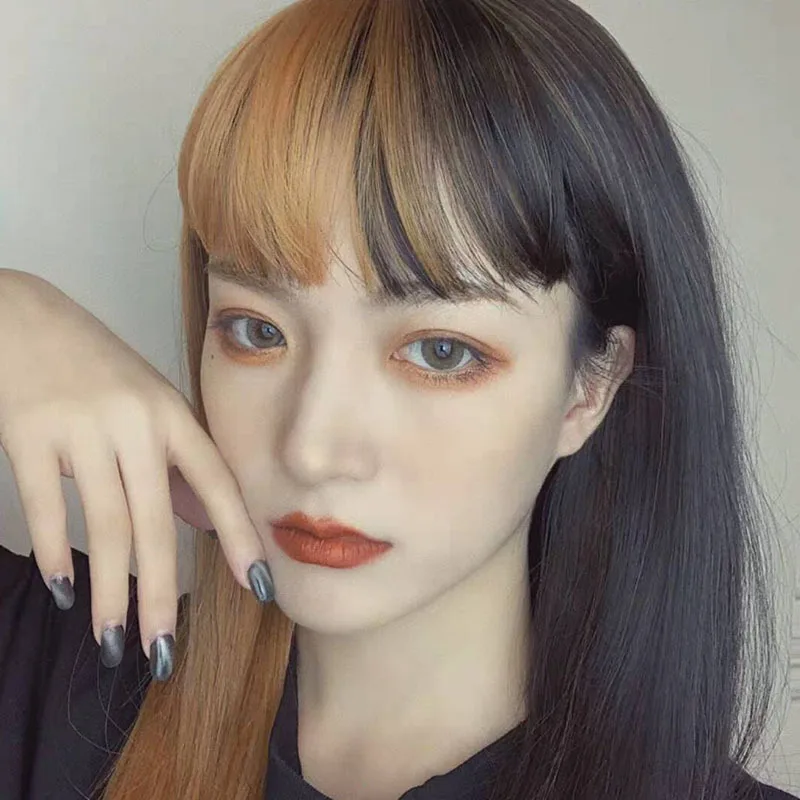 Двумерный Аниме косплей парик для мужчин и женщин Универсальный черный белый два