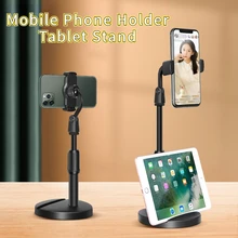 Mobile Phone Holder Tablet Stand 2 in 1 Desk 360 Rotate for Desktop Live Streaming Overhead Shoot Video Round Base for Xiaomi