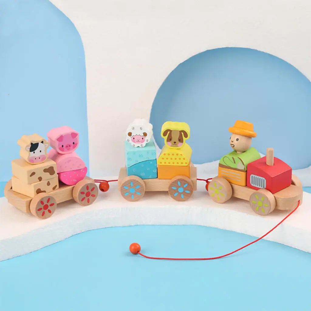 

Красочная деревянная игрушка в форме грузовика, обучающая игрушка для детей