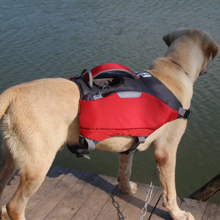 

Dog Selt Carrying Backpack Puppy Life Jacket Water Swimming Jumpsuit W/ Bag Backpacks Pet Accessories For Medium Large Pets Dogs