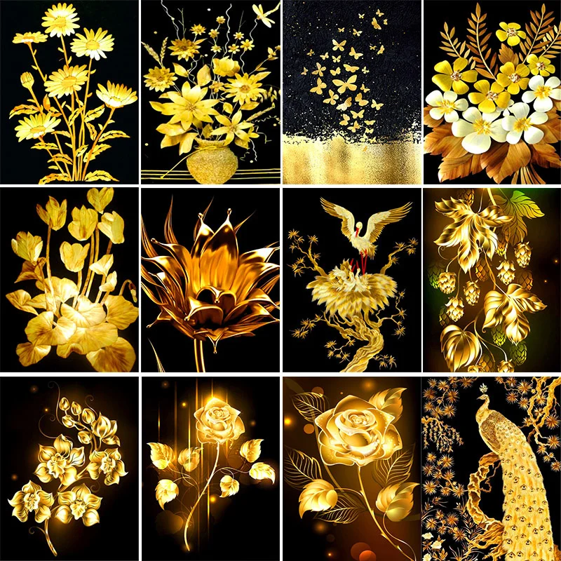 

Diamond Painting DIY Flower Full Round Drill Colorful Handmade Cross Stitch Kits Embroidery Mosaic Home Room Wall Decor