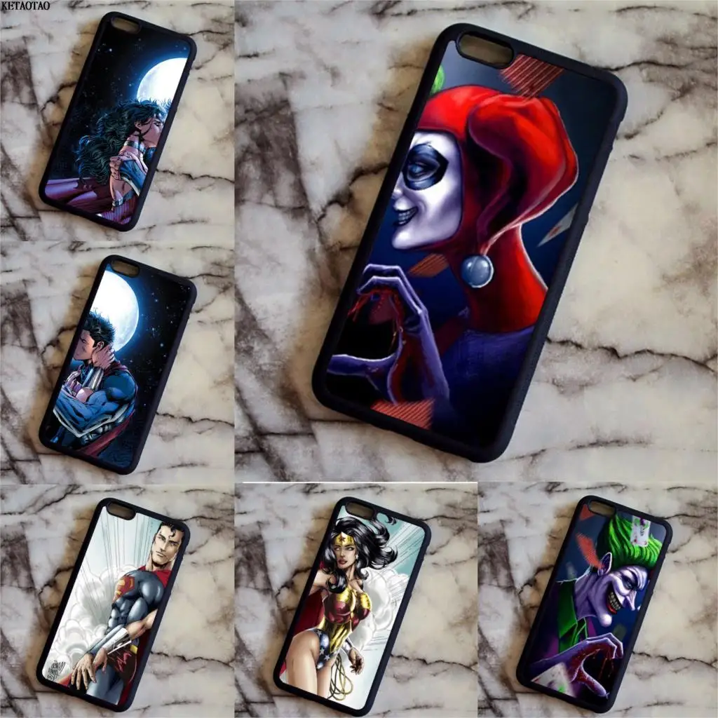 KETAOTAO Супермен и Wonde Джокер Харли Квинн пара чехол для телефона s iPhone 4S 5C 5S 6S 7 8 Plus X