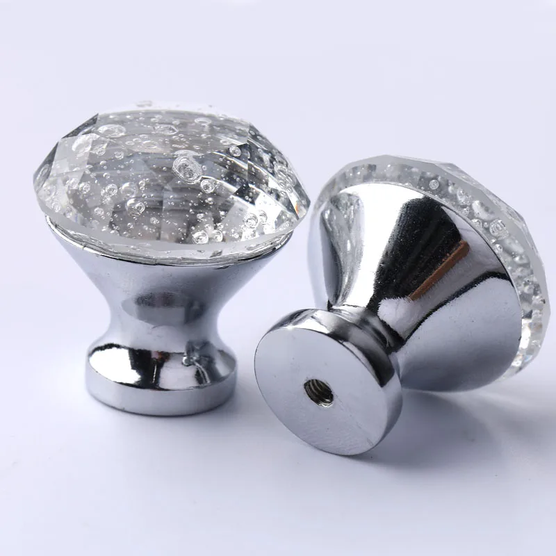 Диаметр 30 мм современный простой прозрачный хрустальный хромированный ящик шкаф