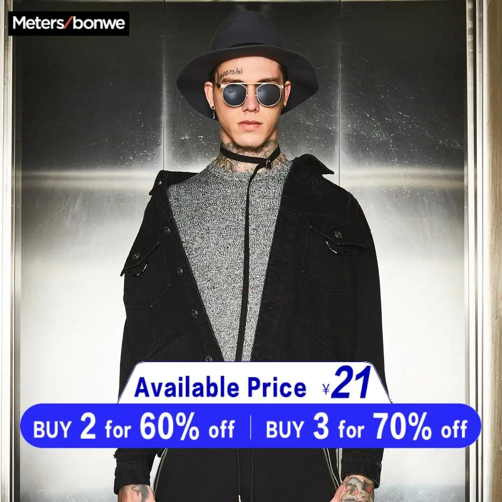 Metersbonwe джинсовые куртки мужские пальто черные повседневные подростковые