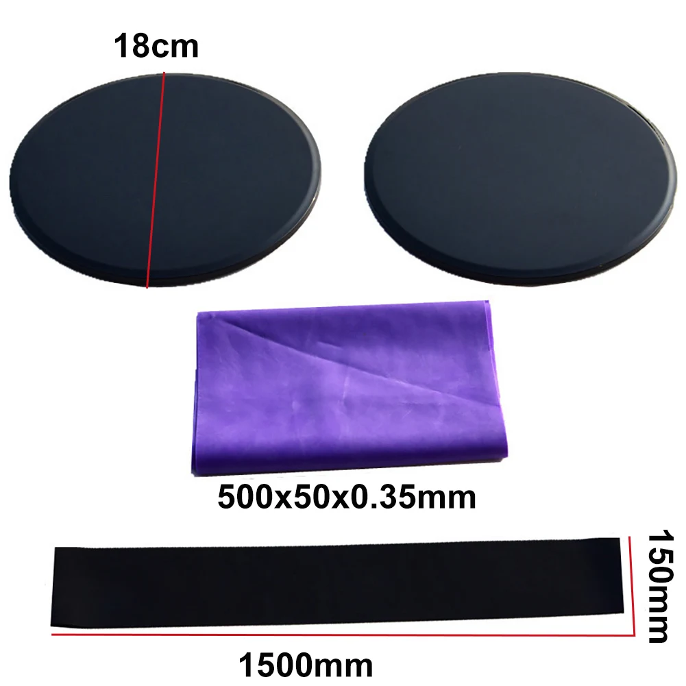 

1Pair Yoga Exercise Gliding Sliding Discs Slider Fitness Disc Exercise Sliding Plate with Resistance Ring Elastic Band Equipment