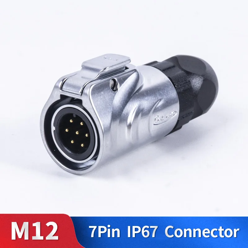 M12 7 Pin IP67 мужской женский Электрический наружный кабель Водонепроницаемый DC