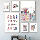 Красочная Настенная картина для имплантации зубов на холсте, плакат для стоматологического искусства, анатомия, медицинские настенные картины, украшение клиники
