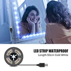 Светодиодная лента для зеркала для макияжа, водонепроницаемый LED светильник для туалетного столика, USB