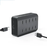 10 ports usb charger smart charging station 5v2 4a 120w power adapter for restaurant supermarket hotel railway station