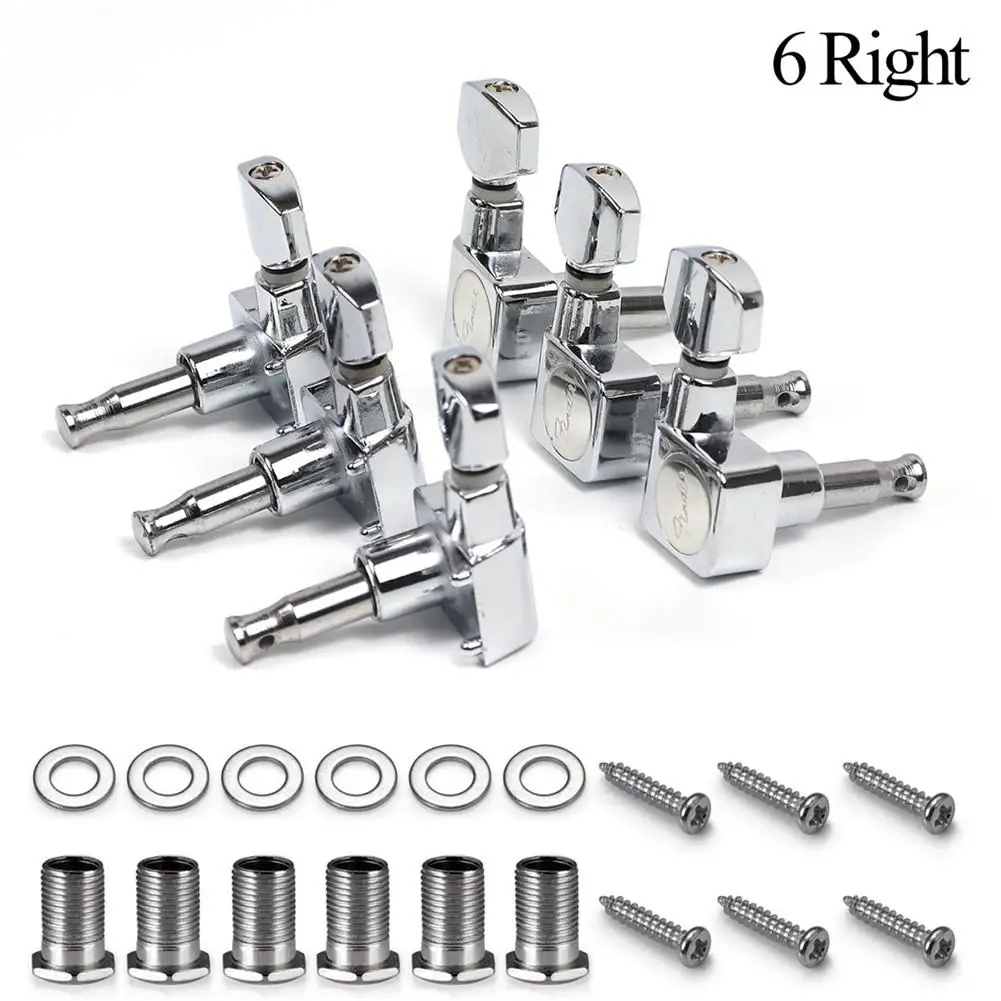 6r platz guitarra peg locking string gitarre tuning pegs schlüssel tuner maschine kopf für fd st elektrische gitarre silber free global ship