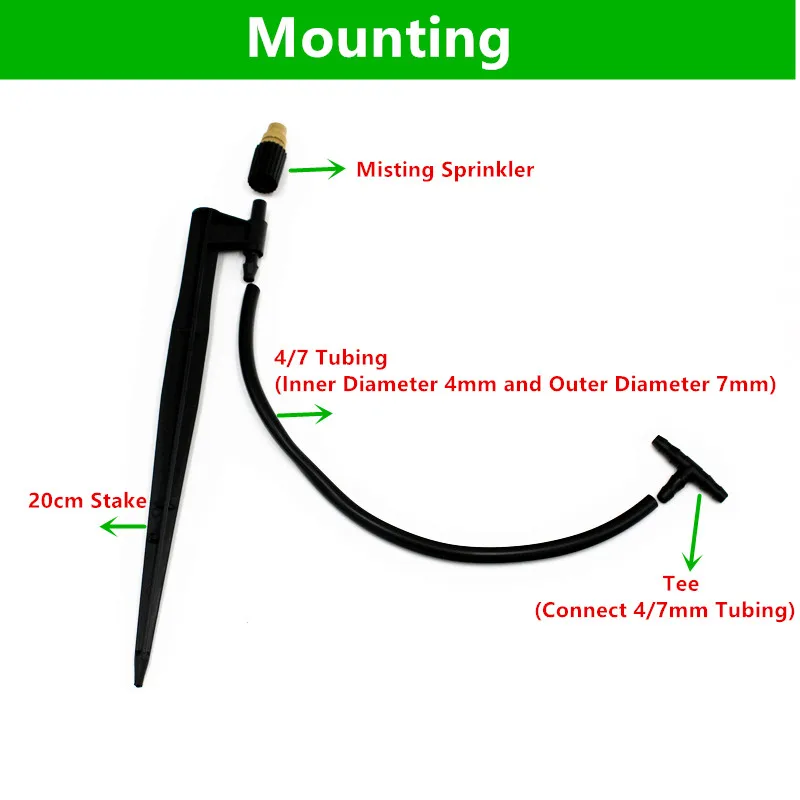 Латунный разбрызгиватель Насадка 20 см регулируемая для полива сада | Дом и сад