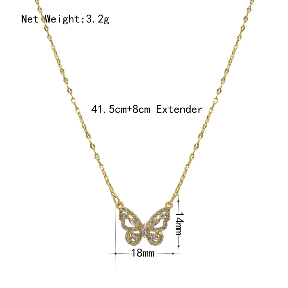 

Vintage Butterfly Pendant Necklaces For Women New Fashion Chain Charm Jewelry Party Wedding Gifts wholesale Hot Sale