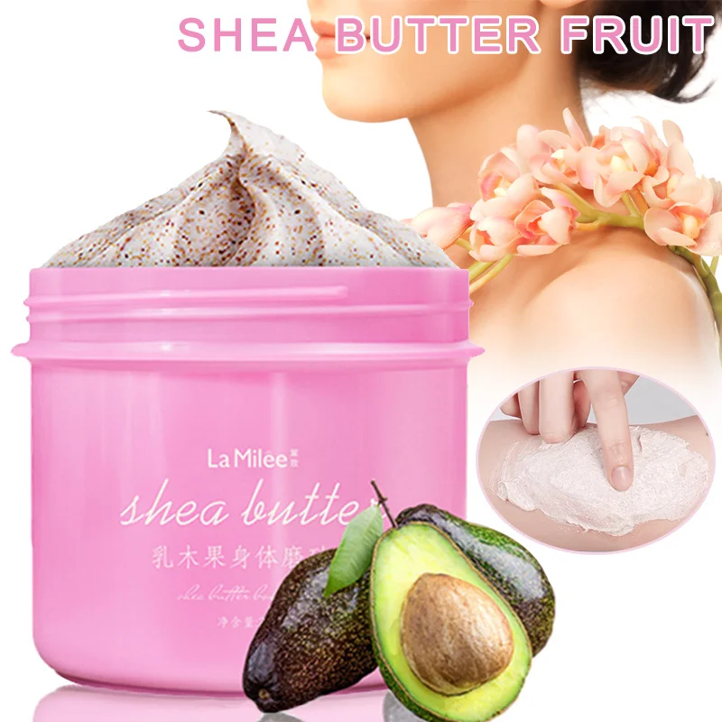 

Body Scrub Exfoliating Gel Cream Shea Butter Fruit Skin Whitening Skin Moisturizing 250g NN