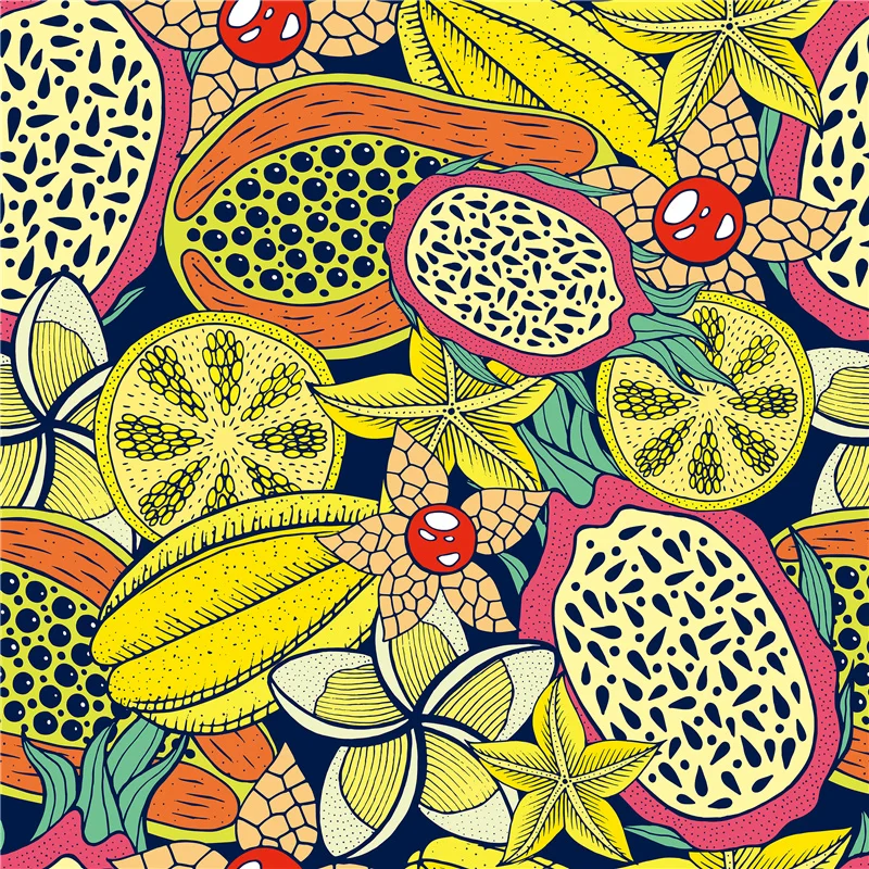 

100% polyester stretch fabric dress high-end fruit platter printed fabric diy clothing shirt bedding patchwork EE2