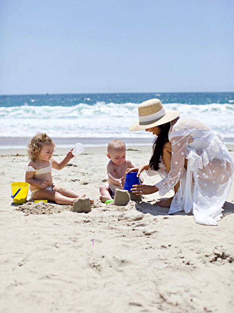 Fitshinling 2020 Holiday Lace Beach Cover Up Swimwear Transparent White Sexy Hot kimono Boho Long Cardigan Bikini Outing Sale | Женская