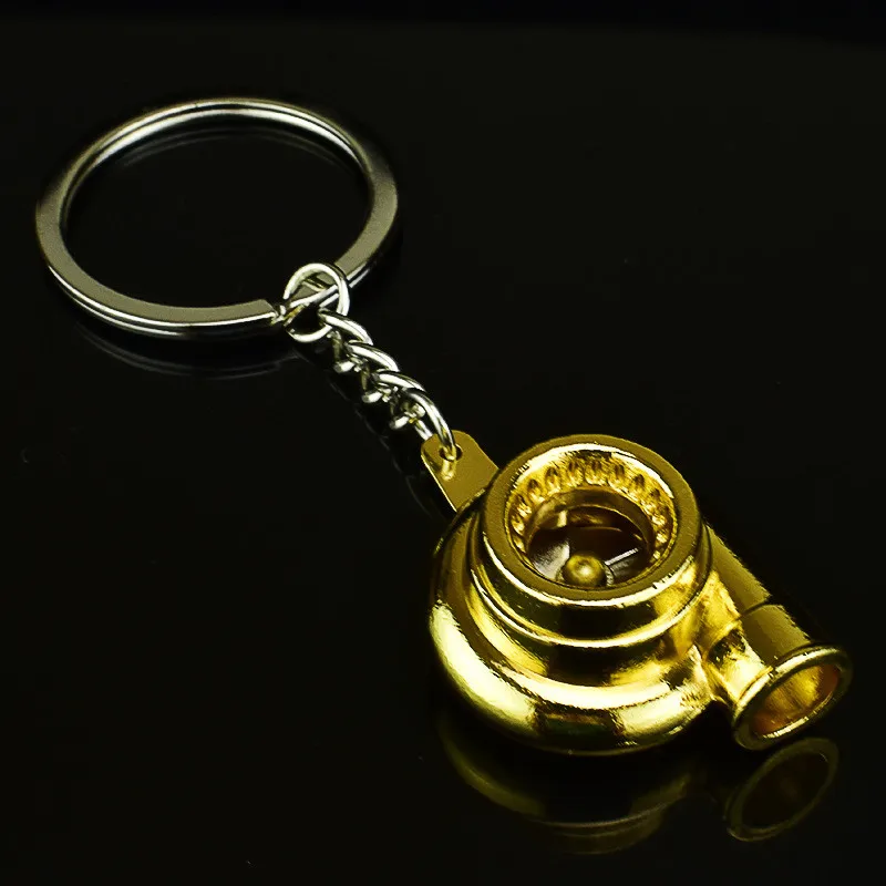 

Mini Turbo Turbocharger Keychain Spinning Turbine Key Chain Ring Keyfob Keyring Car Keyring Car Refitting Metal Pendant keychain