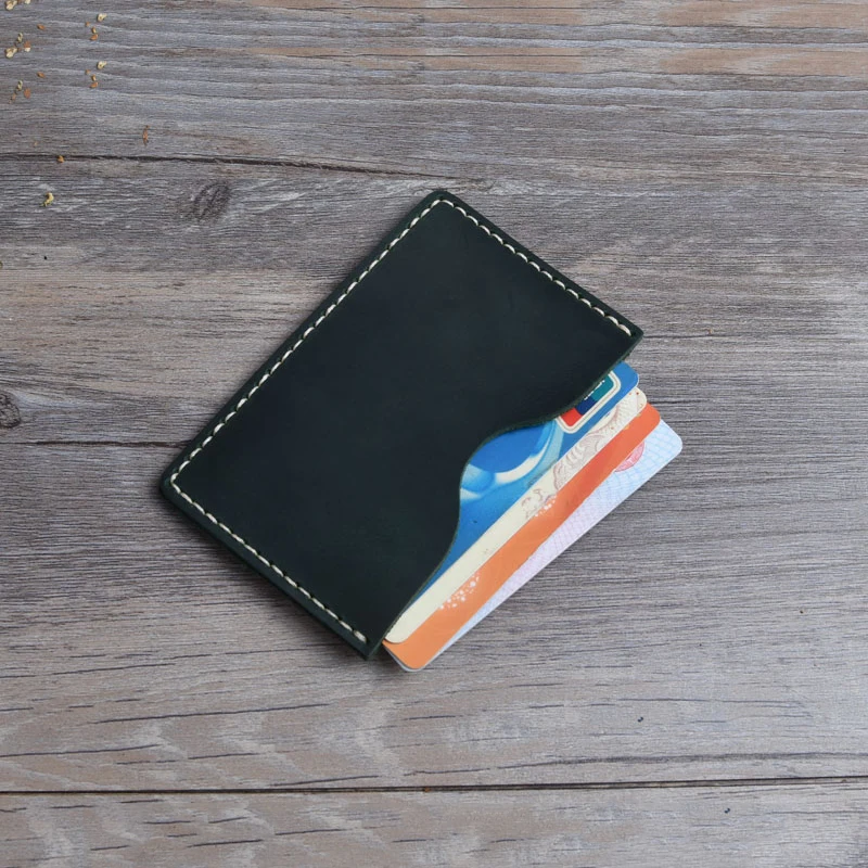 Держатель для карт из натуральной кожи мужчин и женщин тонкий кошелек воловьей