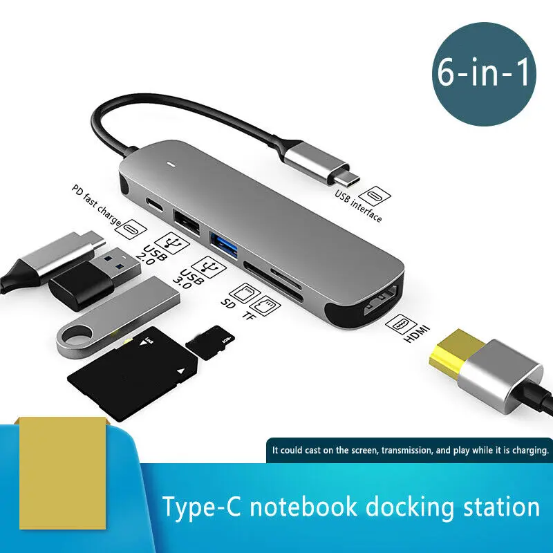 

Док-станция 6 в 1, USB 3,0, HDMI