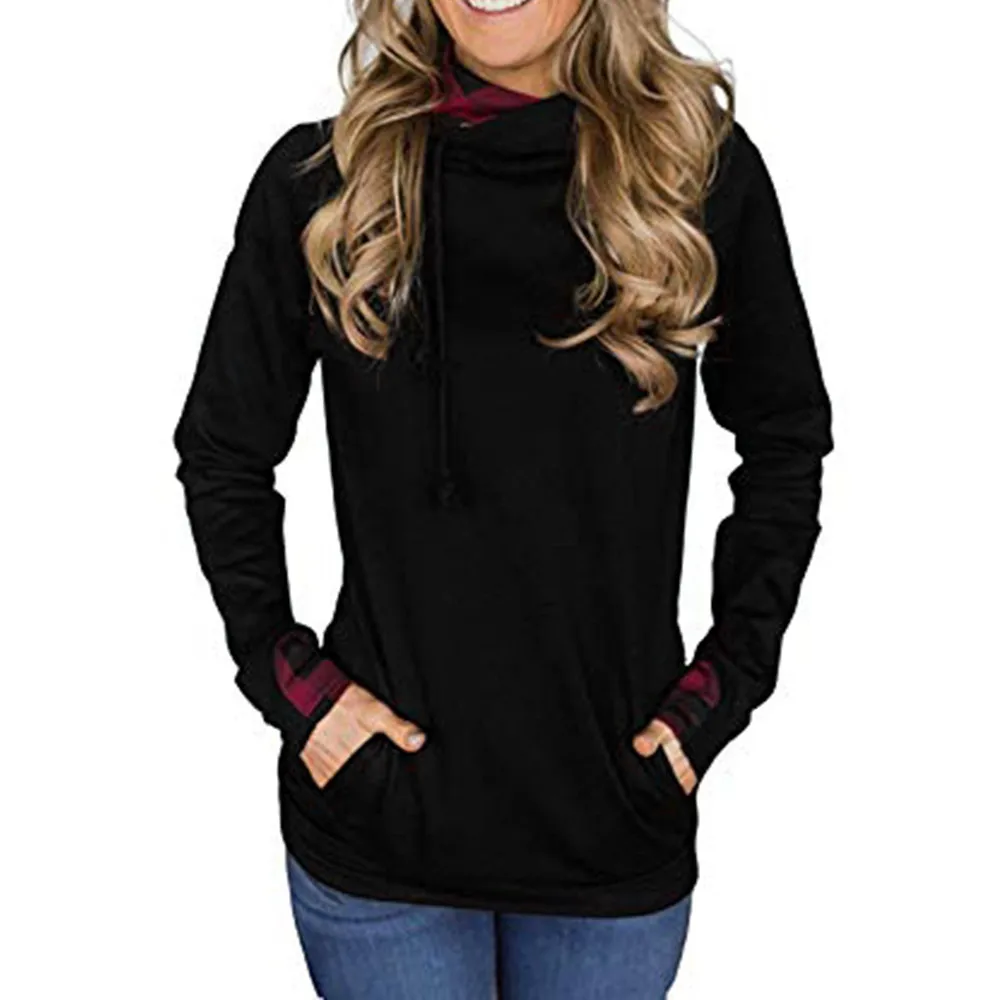 Лидер продаж шикарный дизайн женские повседневные однотонные толстовки с