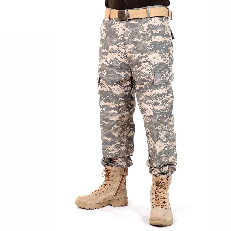 Men Camouflage Pants Military Combat Cargo Pants Swat Outdoors Male Tactical Camo Climbing Camping Pants XS-XXL Plus Size images - 6