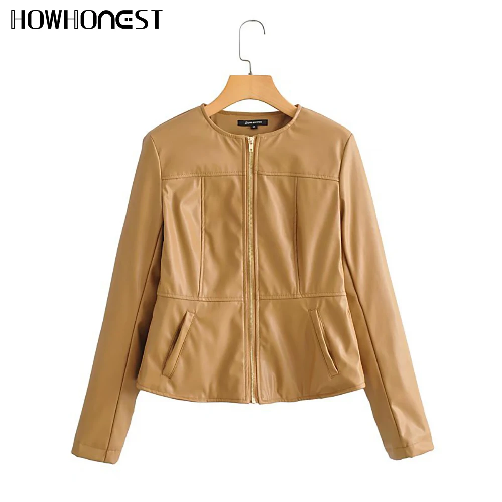 

Женское пальто, новый модный однотонный кардиган в европейском и американском стиле с круглым вырезом, на молнии, тонкий, с длинным рукавом, ...