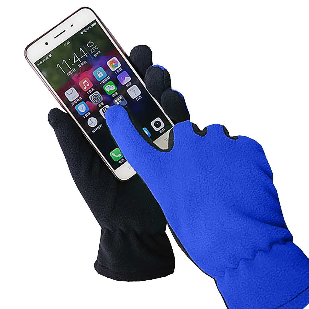 Ветрозащитные теплые плюшевые перчатки для мужчин и женщин сенсорные езды на
