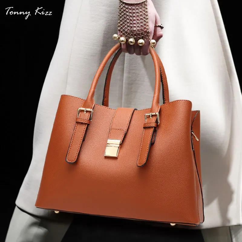 Деловые сумки Tonny Kizz для женщин тоуты кожаные женские через плечо стильные