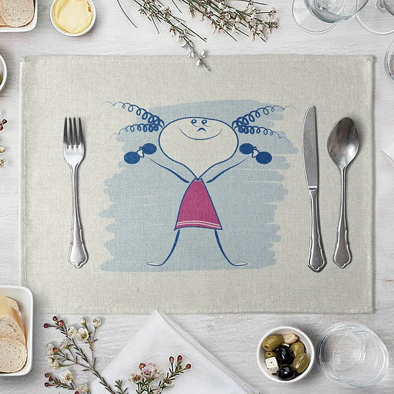 Детский коврик для стола кухонный веселый декоративный маленьких девочек