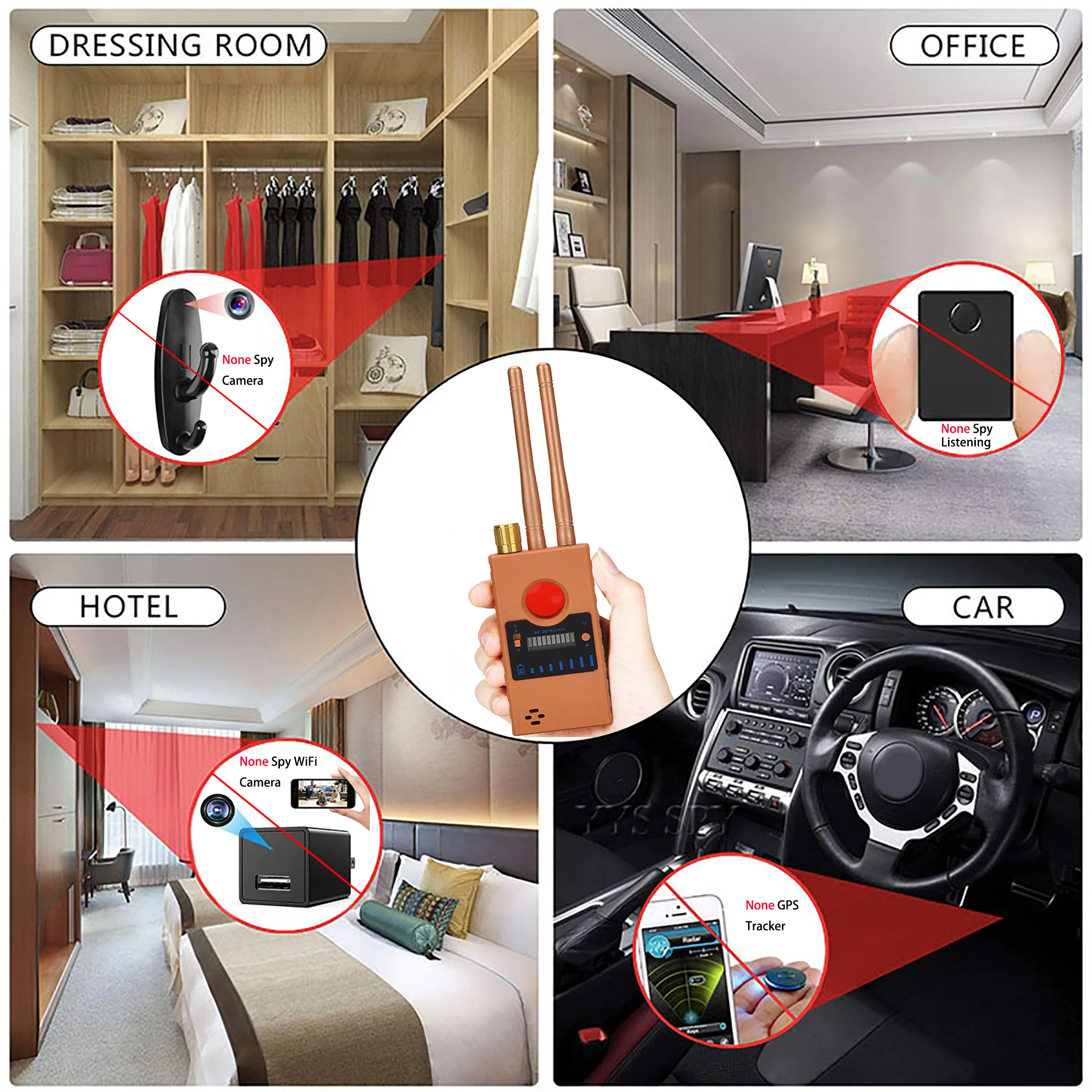 wifi pinhole hidden camera detector rf signal secret gps audio gsm mobile micro cam anti candid spy bug finder dual antenna g529 free global shipping